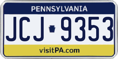PA license plate JCJ9353