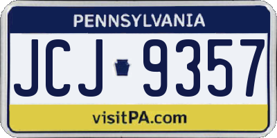 PA license plate JCJ9357