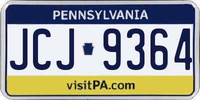 PA license plate JCJ9364