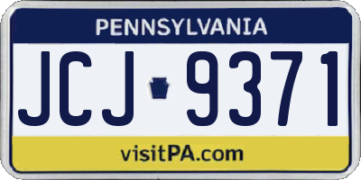 PA license plate JCJ9371
