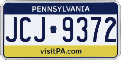 PA license plate JCJ9372