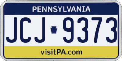 PA license plate JCJ9373