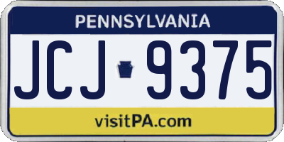 PA license plate JCJ9375