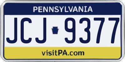 PA license plate JCJ9377