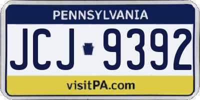 PA license plate JCJ9392