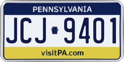 PA license plate JCJ9401