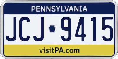 PA license plate JCJ9415