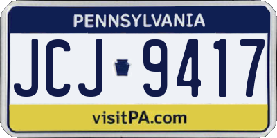 PA license plate JCJ9417