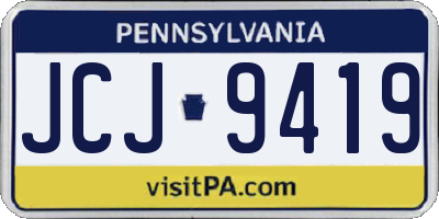 PA license plate JCJ9419