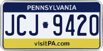 PA license plate JCJ9420