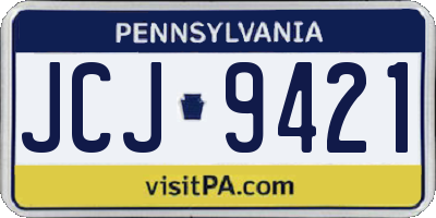 PA license plate JCJ9421