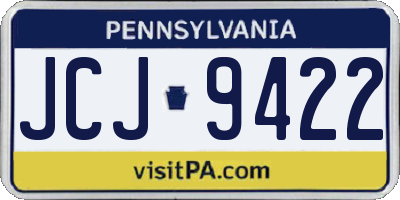 PA license plate JCJ9422