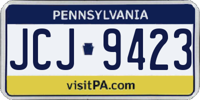 PA license plate JCJ9423