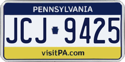 PA license plate JCJ9425