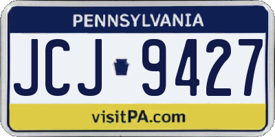 PA license plate JCJ9427