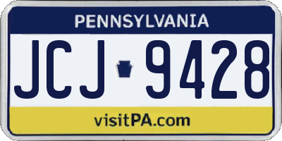 PA license plate JCJ9428