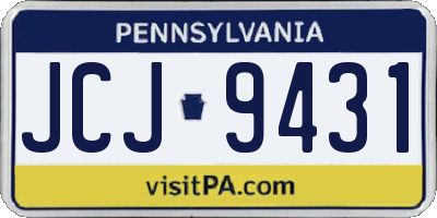 PA license plate JCJ9431