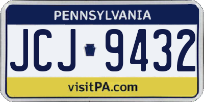 PA license plate JCJ9432