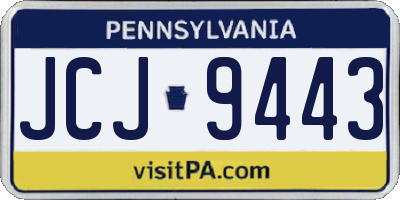 PA license plate JCJ9443