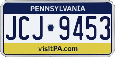 PA license plate JCJ9453
