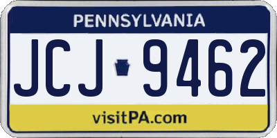 PA license plate JCJ9462