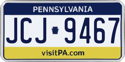 PA license plate JCJ9467