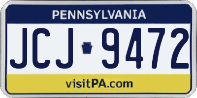 PA license plate JCJ9472