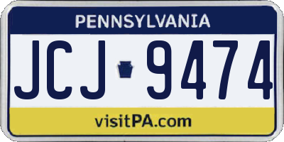 PA license plate JCJ9474