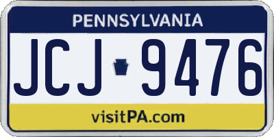 PA license plate JCJ9476