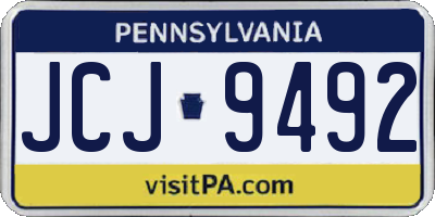 PA license plate JCJ9492