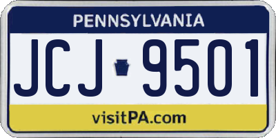 PA license plate JCJ9501