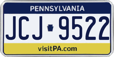 PA license plate JCJ9522
