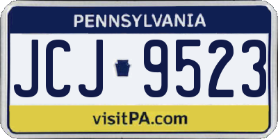 PA license plate JCJ9523