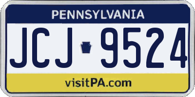 PA license plate JCJ9524