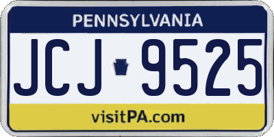 PA license plate JCJ9525