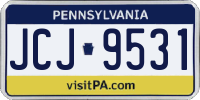 PA license plate JCJ9531