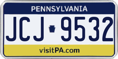 PA license plate JCJ9532