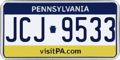 PA license plate JCJ9533