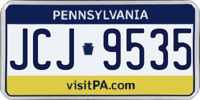 PA license plate JCJ9535