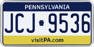 PA license plate JCJ9536