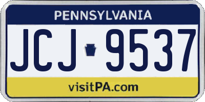 PA license plate JCJ9537