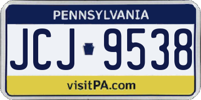 PA license plate JCJ9538