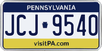 PA license plate JCJ9540