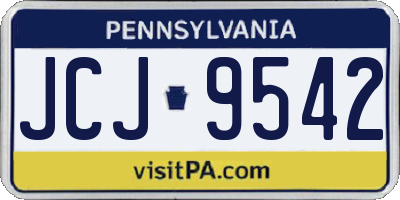 PA license plate JCJ9542