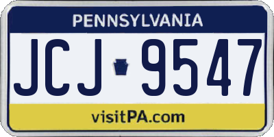 PA license plate JCJ9547