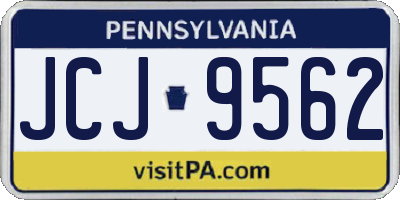 PA license plate JCJ9562