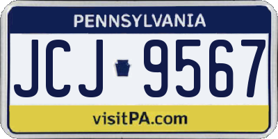 PA license plate JCJ9567