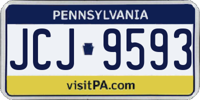 PA license plate JCJ9593