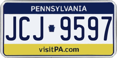 PA license plate JCJ9597
