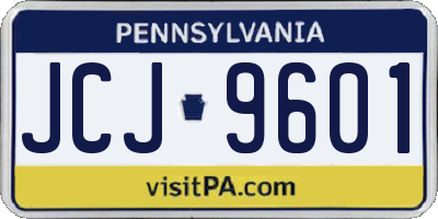PA license plate JCJ9601
